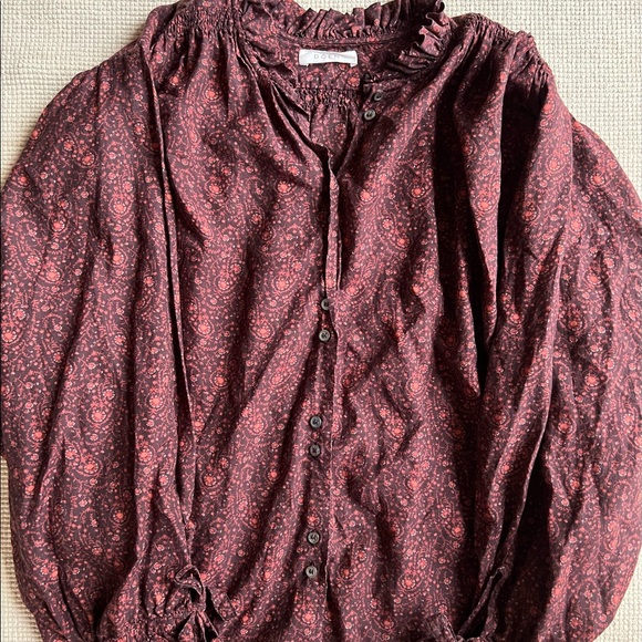 SOLD❗️Doen Rose Top in Aubergine Prairie Paisley - Picture 3 of 5
